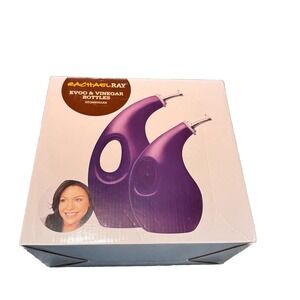 Rachael Ray EVOO Bottle Set 2pc Oil and Vinegar Bottles Purple NIB